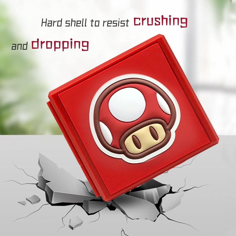doepeBAE Switch Game Card Case, Portable Hard Shell Storage with 12 Card Slots (R Red) - Image 4
